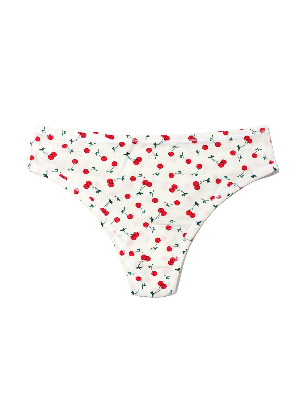 Printed PlayStretch™ Natural Rise Thong Cherry On Top