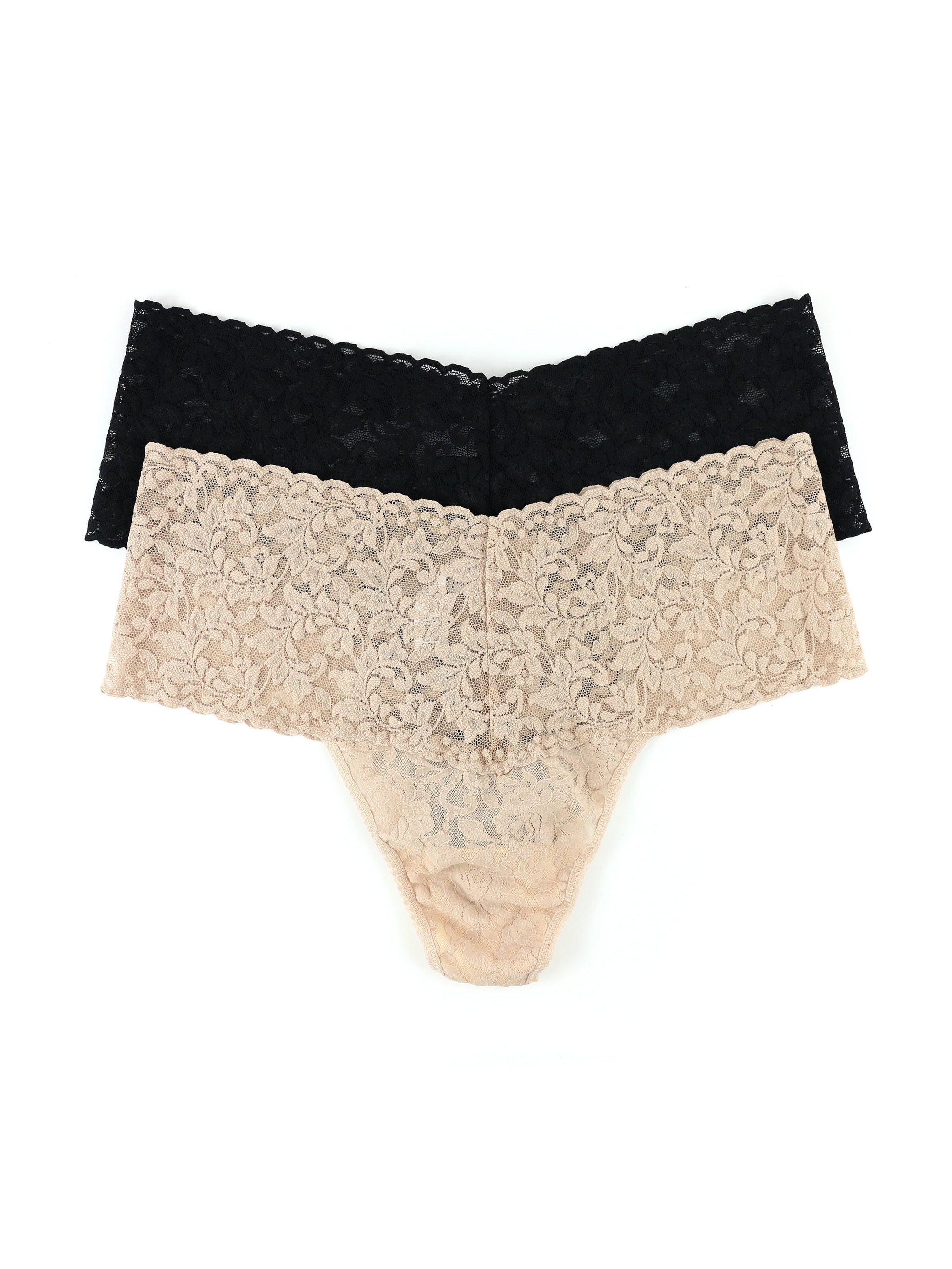  2 Pack Women's Thongs Print Underwear Elegant Plus