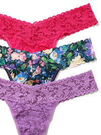 3 Pack Low Rise Thongs Dream Garden