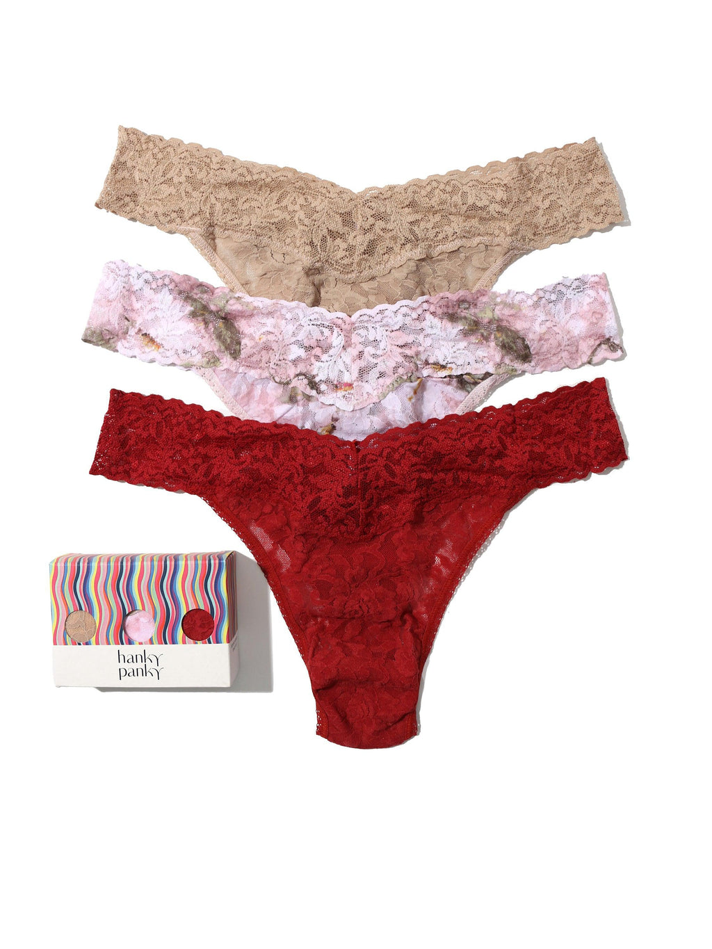 3 Pack Original Rise Thongs Antique Lily | Hanky Panky