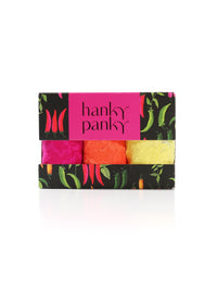 3 Pack Plus Size Signature Lace Original Rise Thongs In Printed Box Orange Sparkle