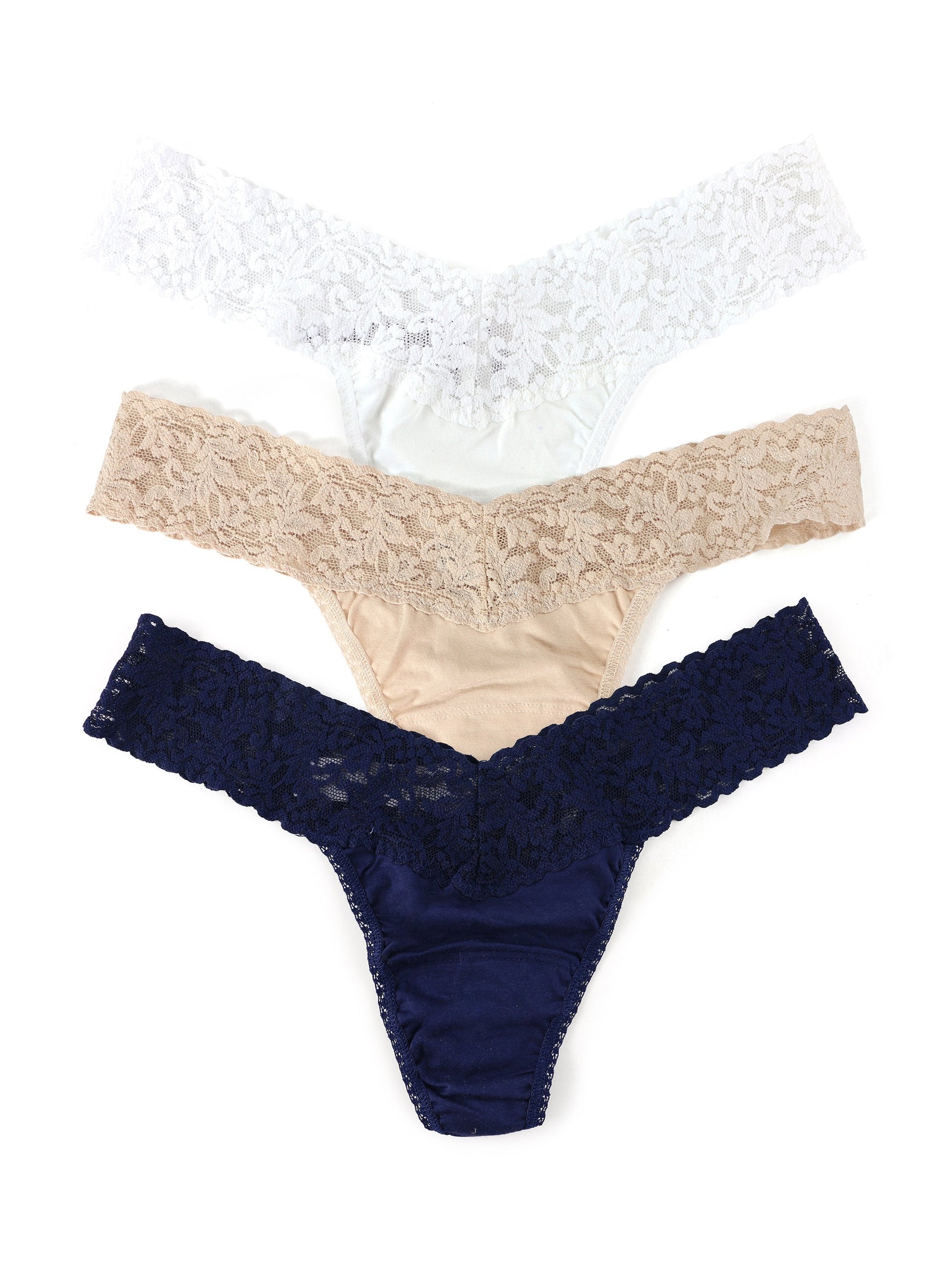 Signature Lace High Rise G-String Blue Solace