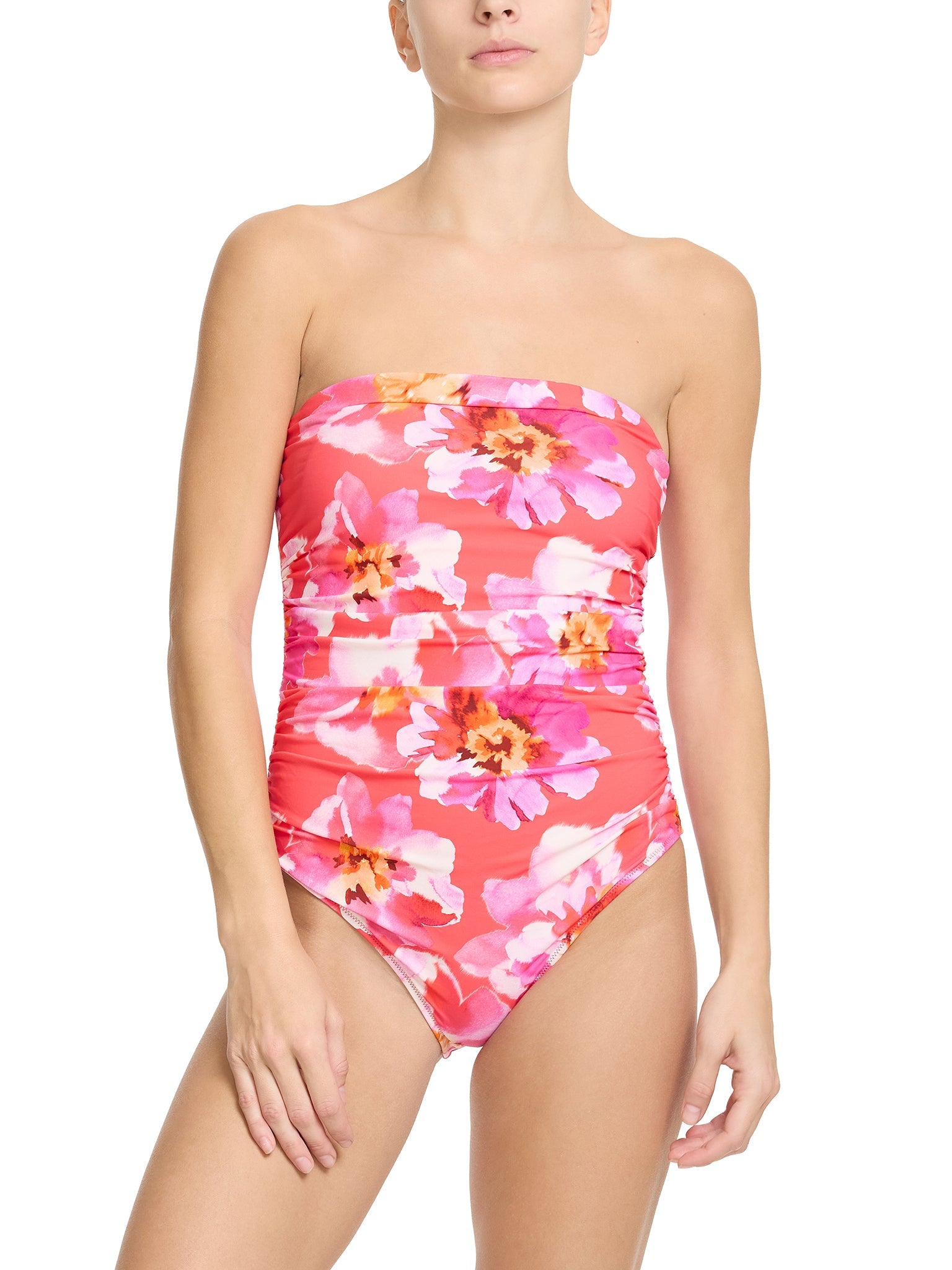 Bandeau One Piece Swimsuit Out Of Office Pink