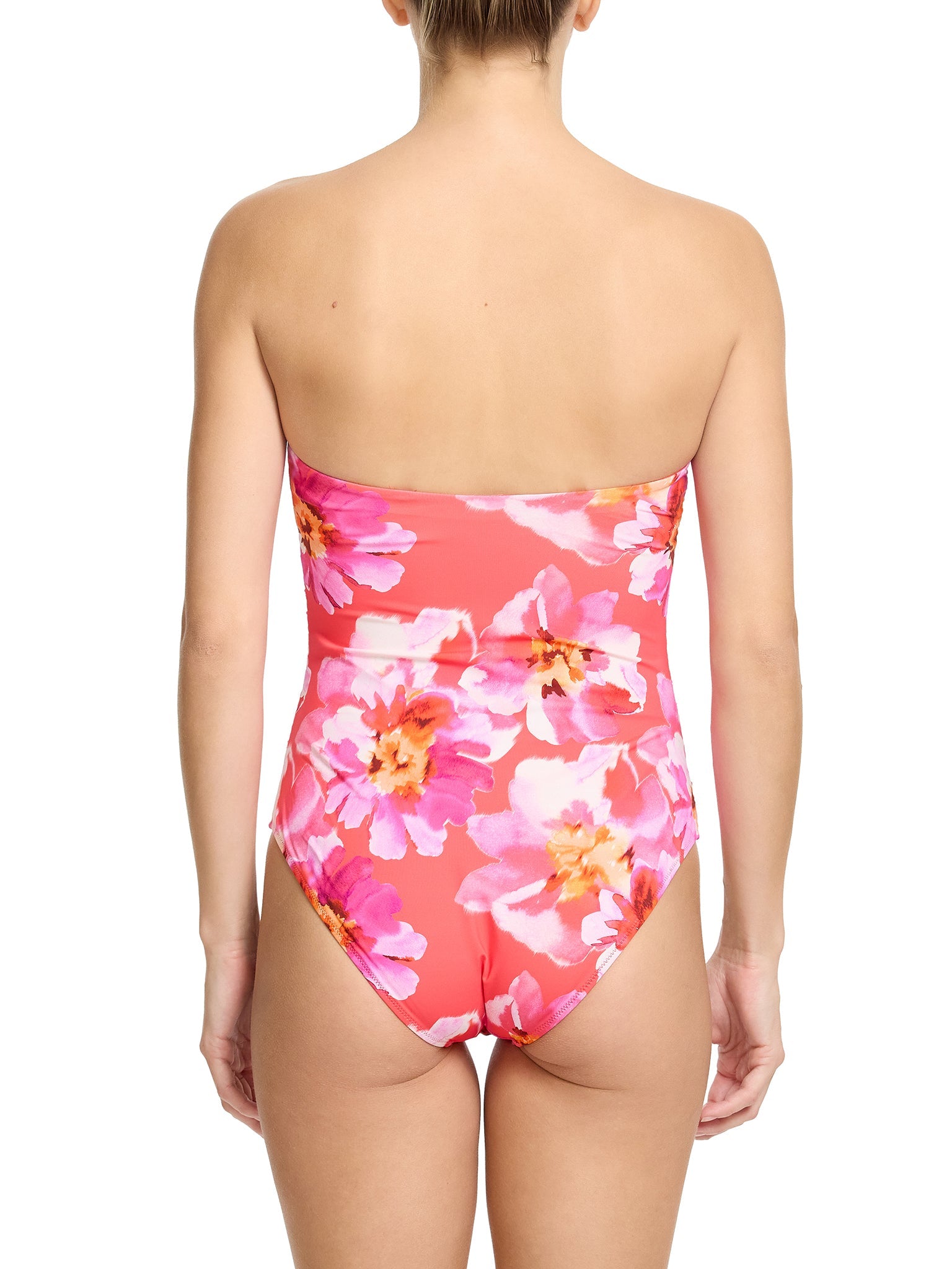 Bandeau One Piece Swimsuit Out Of Office Pink