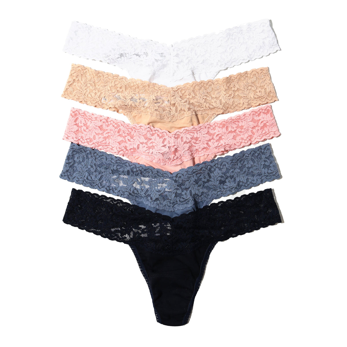 Cotton 5 Pack Low Rise Thongs | Hanky Panky