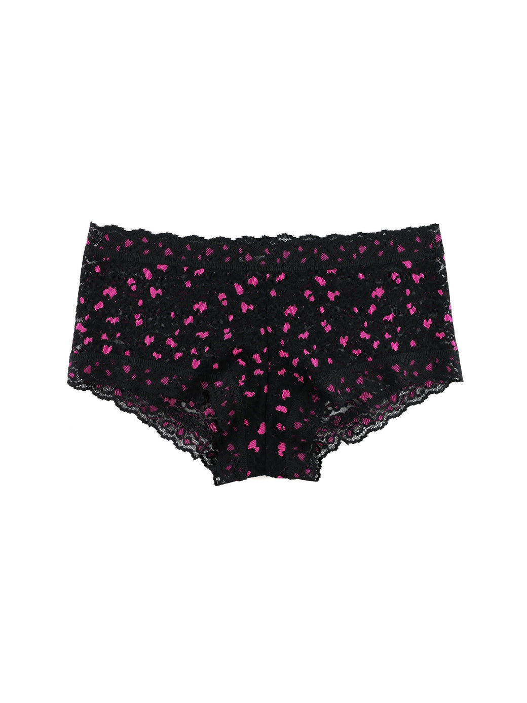 Cross Dyed Leopard Boyshort Black/ Tulip Pink