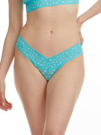 Cross Dyed Leopard Low Rise Thong Radiant Turquoise Sale