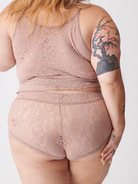 Daily Lace™ Plus Size Boyshort Taupe Sale