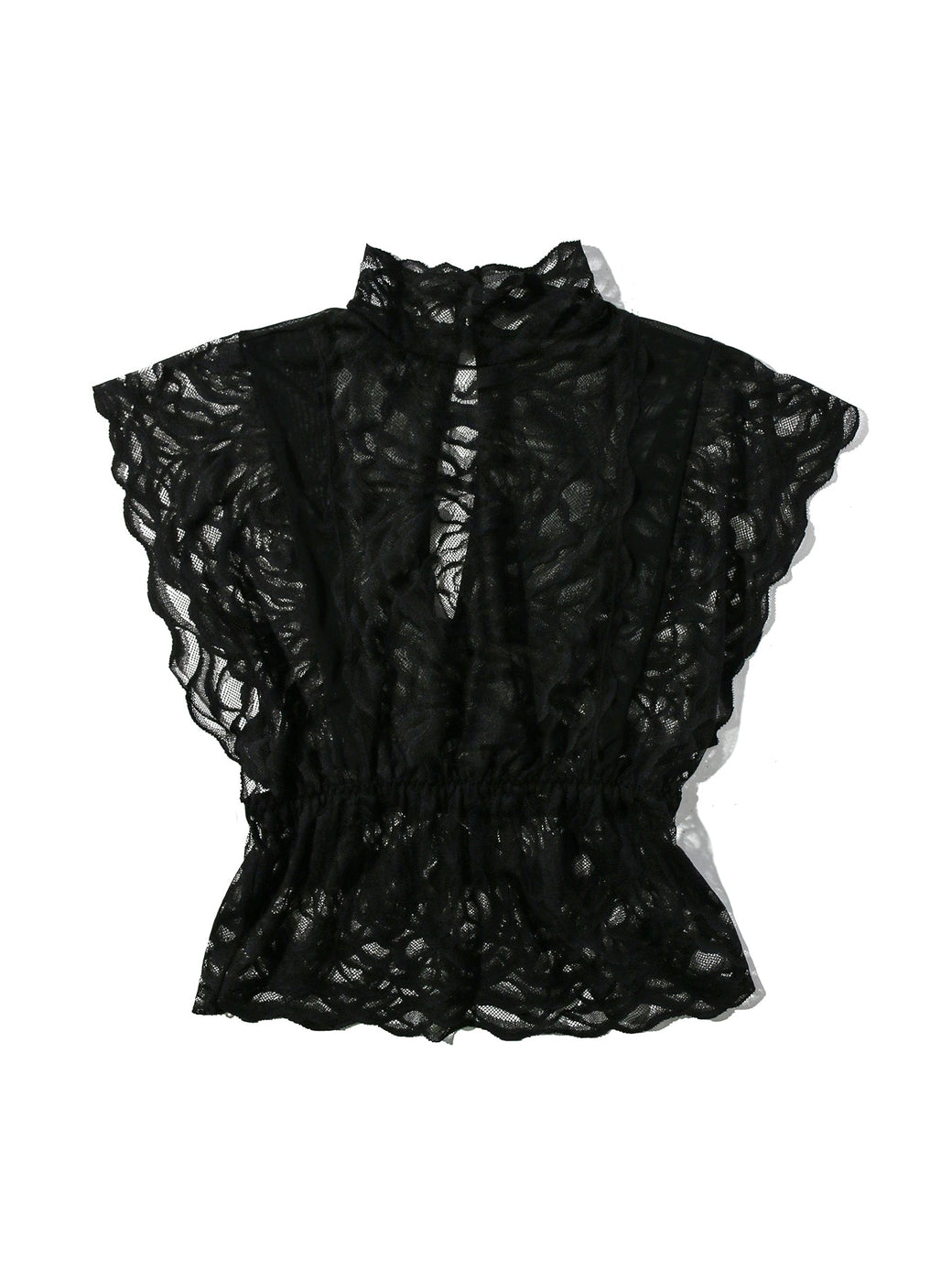 Dark Romance Lace Mockneck Top Black