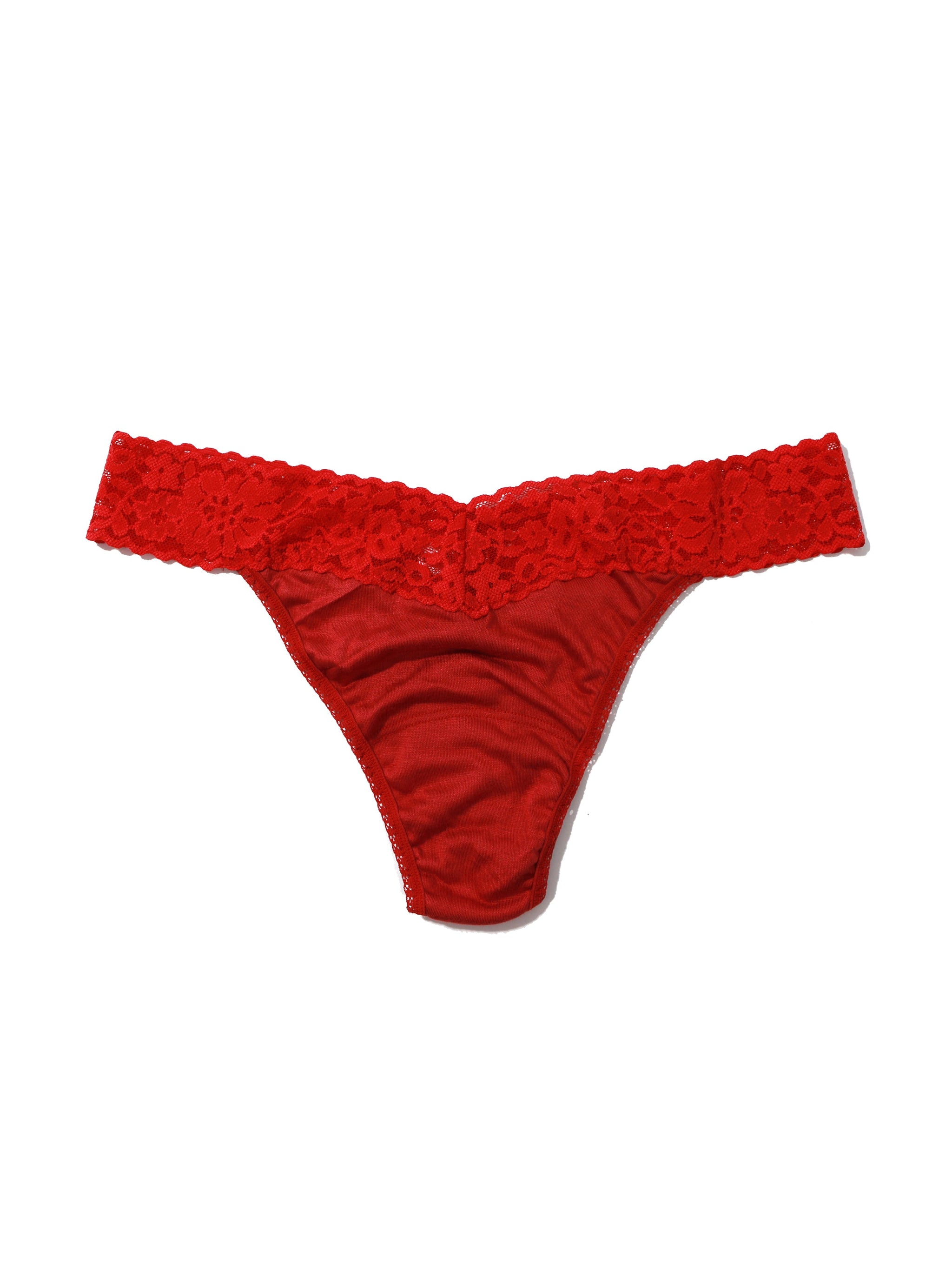 Eternal Bliss Lace Low Rise Thong Panty - Red Berry