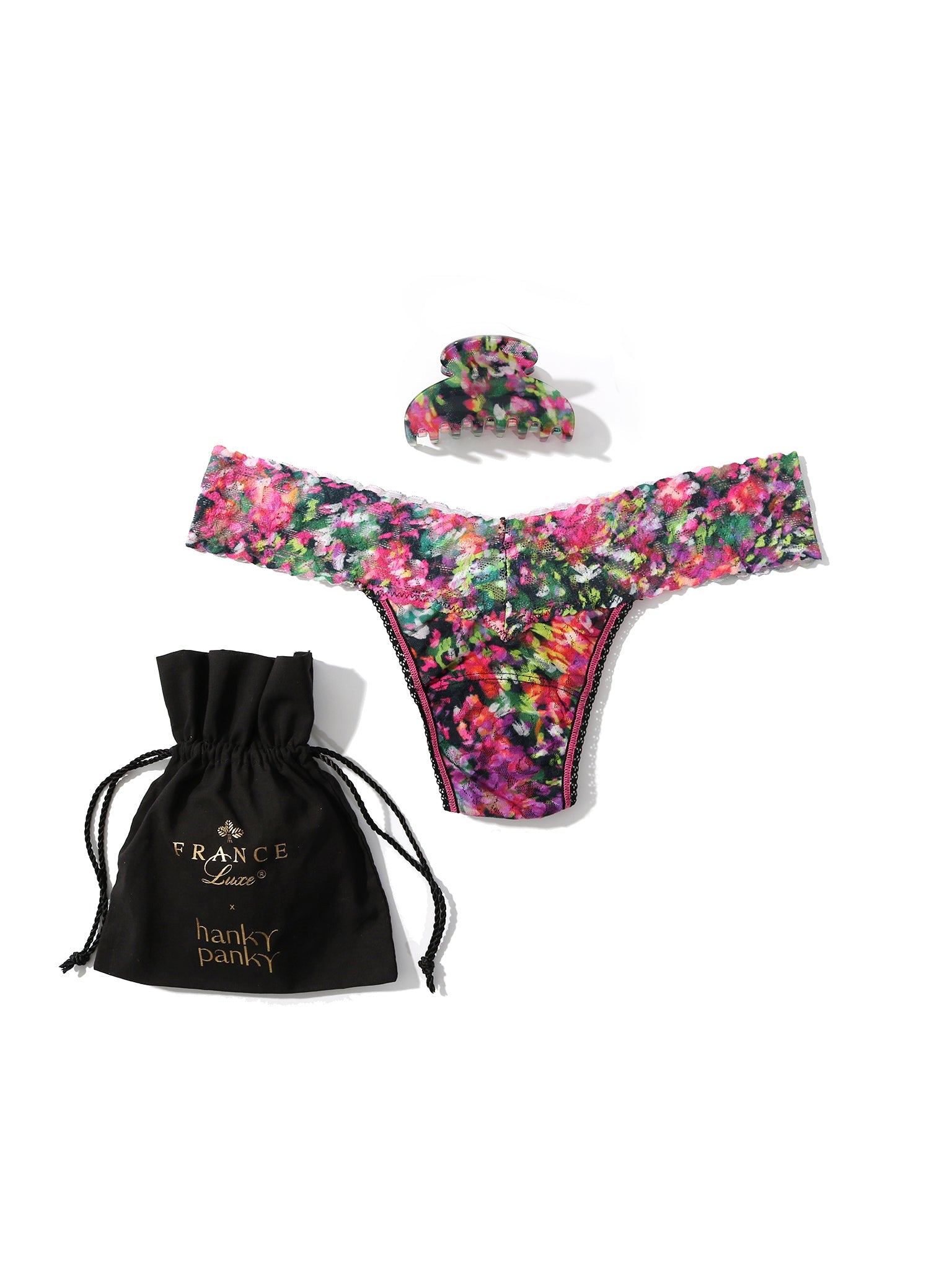 France Luxe Clip and Low Rise Thong Celebration Black