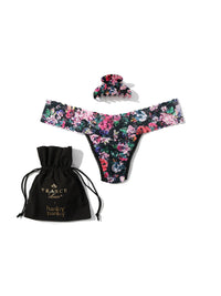 France Luxe Clip and Low Rise Thong Dark Peonies