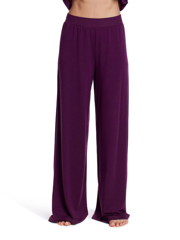 French Terry Wide Leg Pant Dried Cherry Red Sale