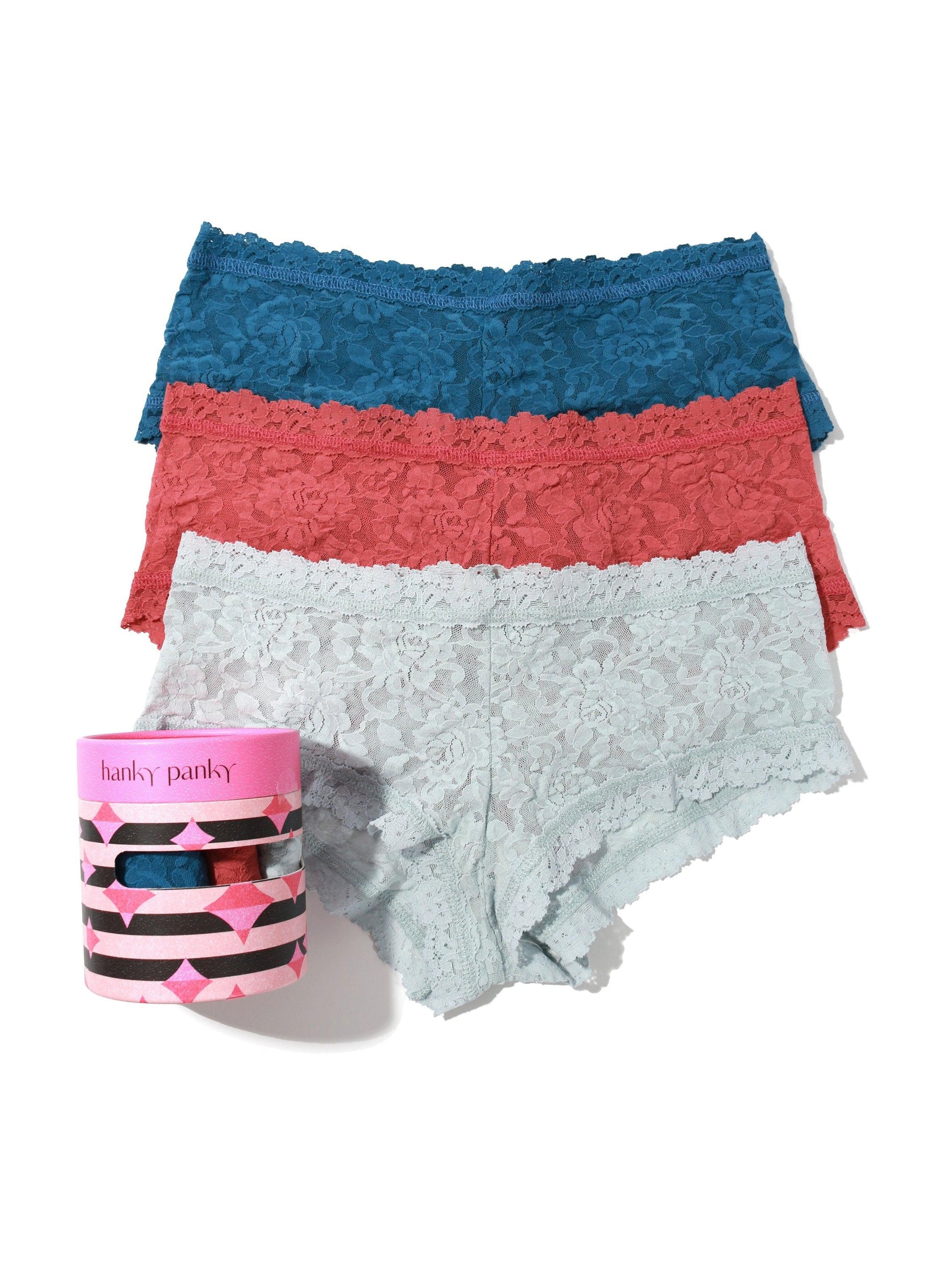 Buy Fit For Her Women's Nylon net Underwear Panties Boyshort Lace