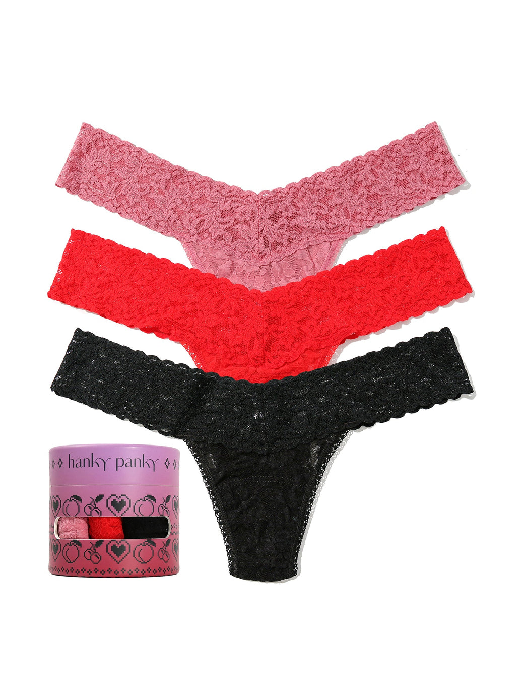 Holiday 3 Pack Signature Lace Low Rise Thong