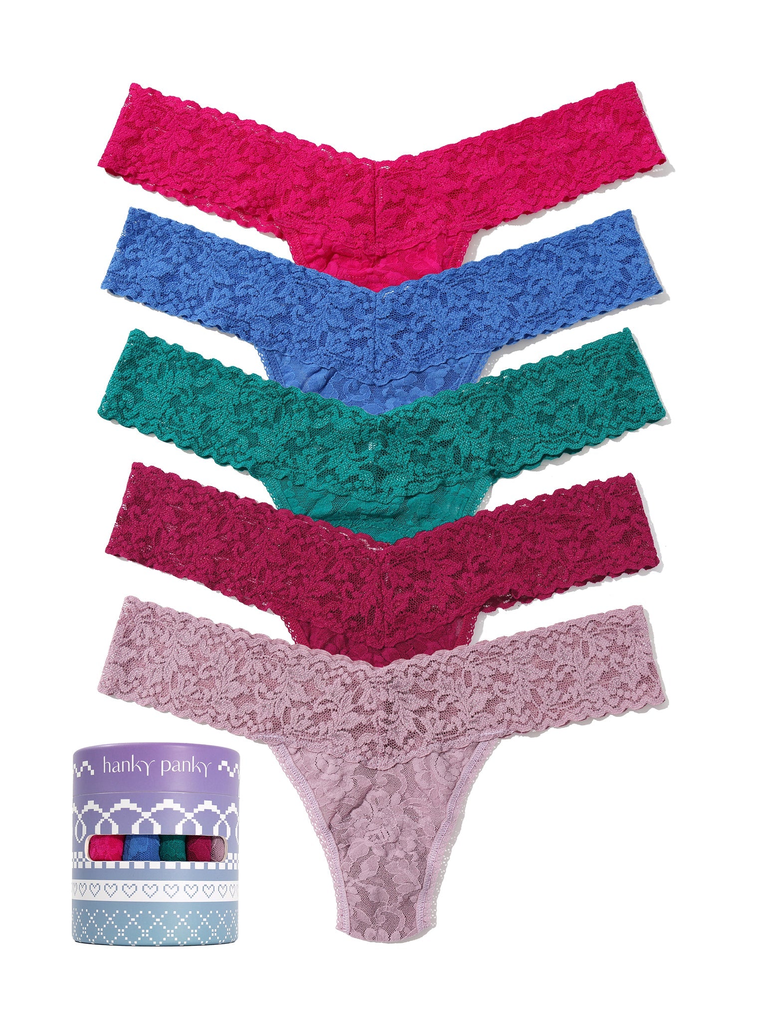 Holiday 5 Pack Signature Lace Low Rise Thong