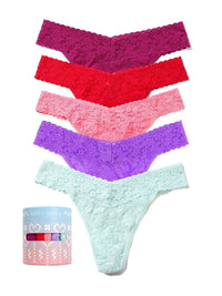 Holiday 5 Pack Signature Lace Original Rise Thong