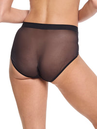 Mesh High Cut French Brief Black