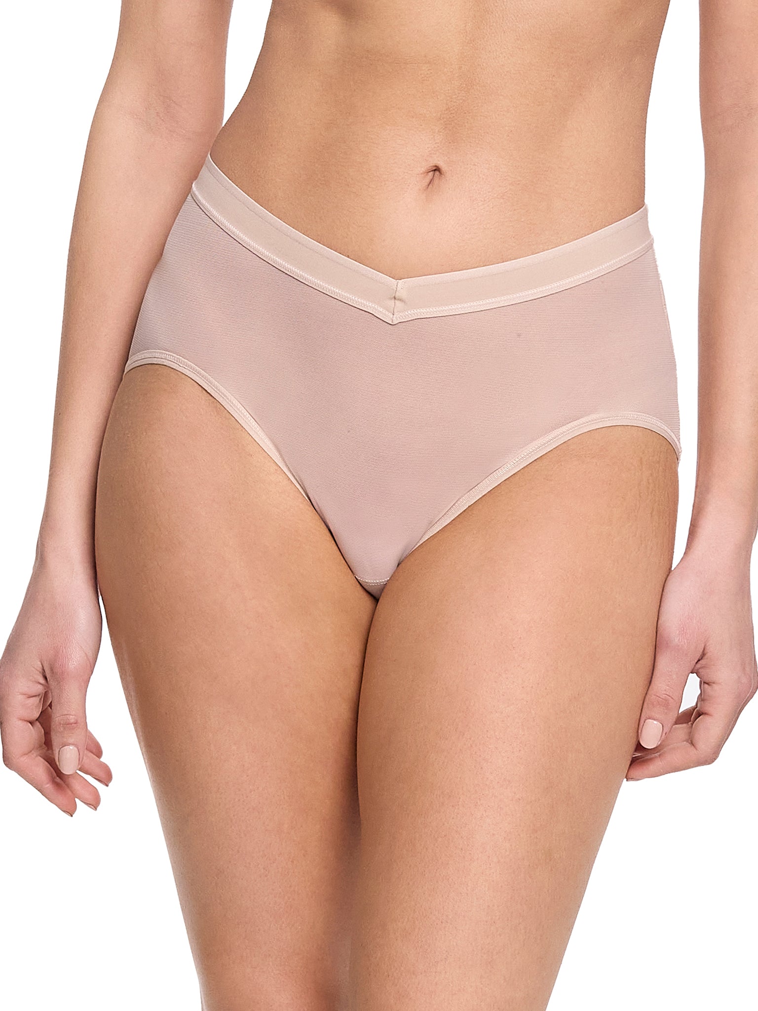 Mesh High Cut French Brief Chai