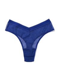 Mesh High Cut Thong Eclipse Blue