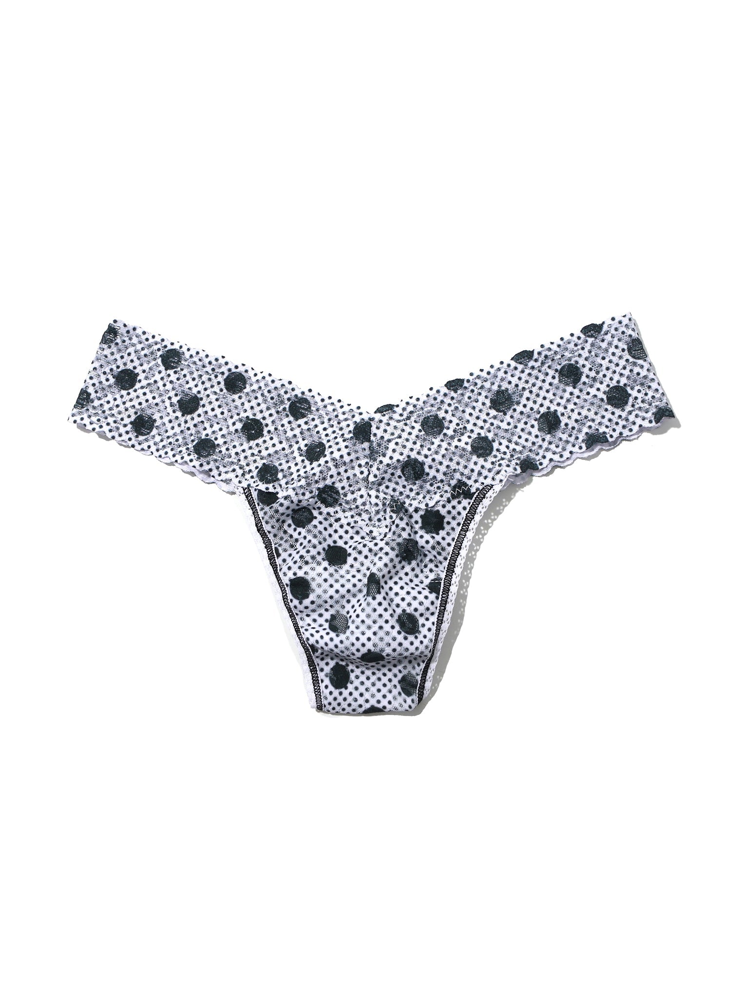 Petite Size Printed Signature Lace Thong Pinpoint