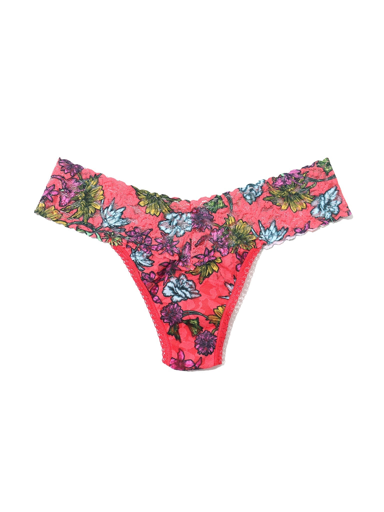 Petite Size Printed Signature Lace Thong Wonderland Blooms Sale