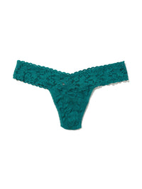 Petite Size Signature Lace Low Rise Thong Northern Lights Green Sale