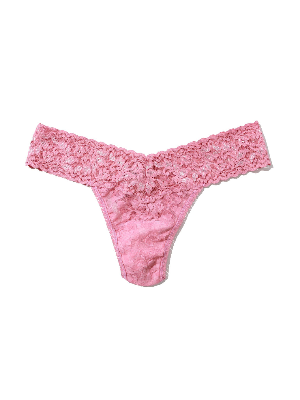 Petite Size Signature Lace Low Rise Thong Tea Cake Pink