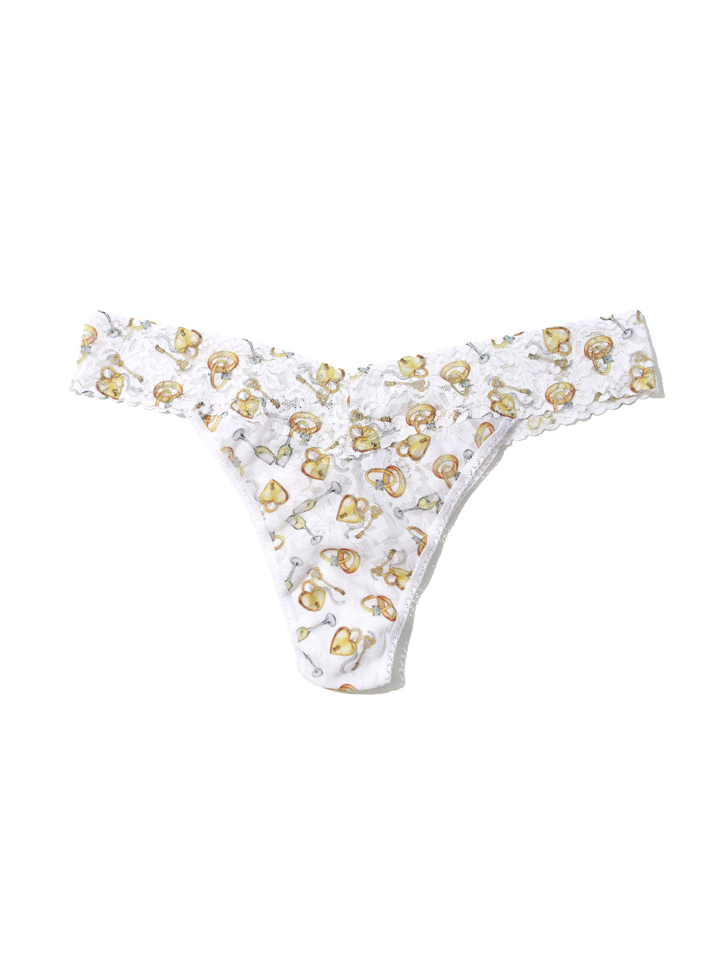 Plus Size Printed Signature Lace Thong Forever Gold Sale