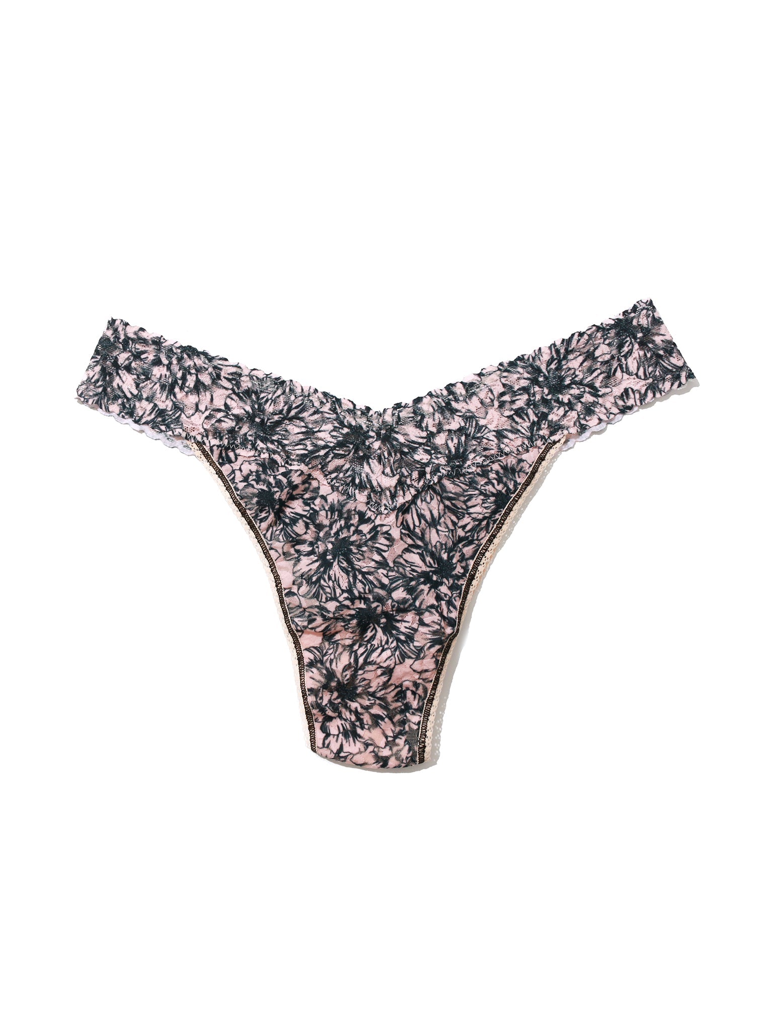 Plus Size Printed Signature Lace Thong Outline