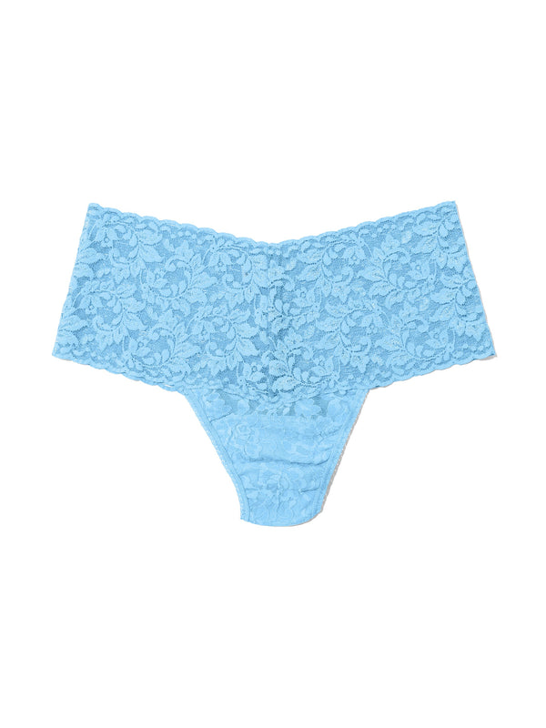 Lace Detail Super Soft High Waist Bikini Panty - Blue sky
