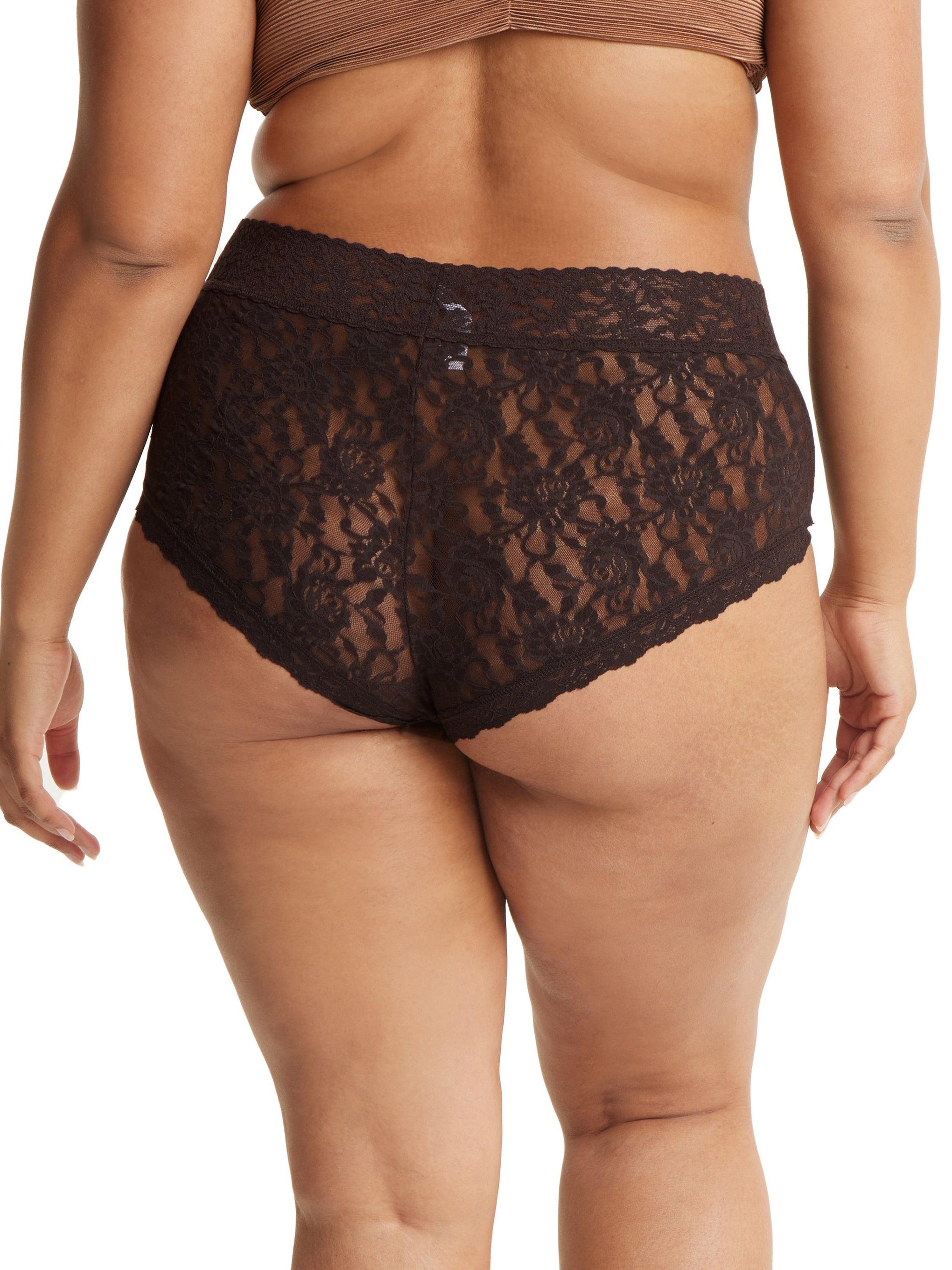 Plus Size Signature Lace Boyshort Chocolat Noir Brown Sale