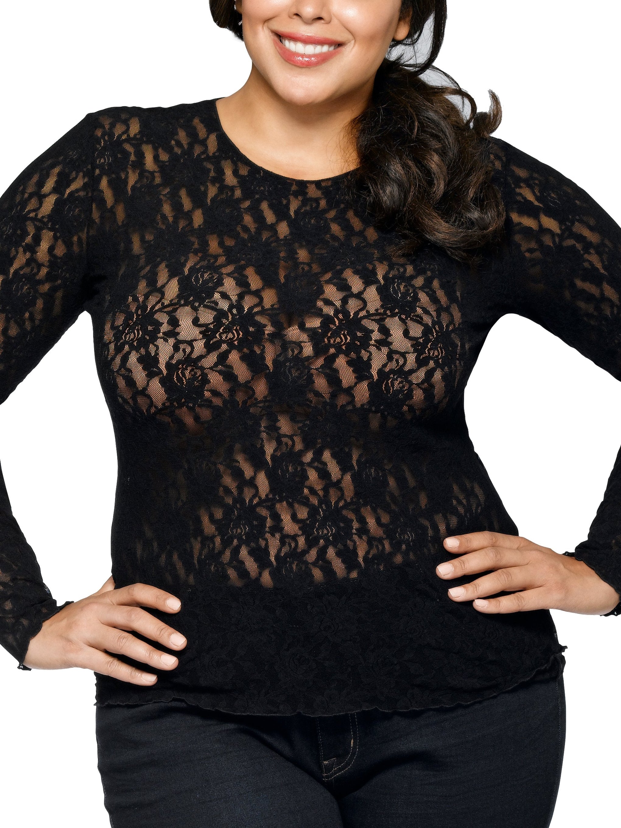 Long-Sleeve Lace Top 128L