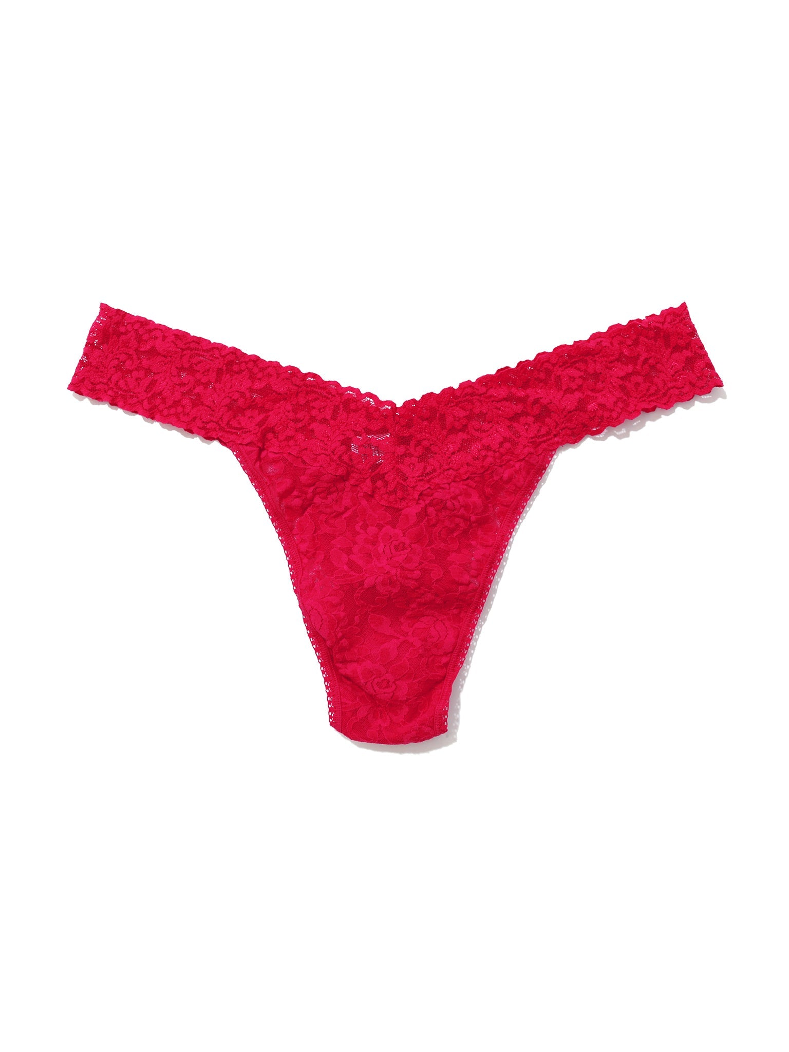 Plus Size Signature Lace Original Rise Thong Beet Juice Red