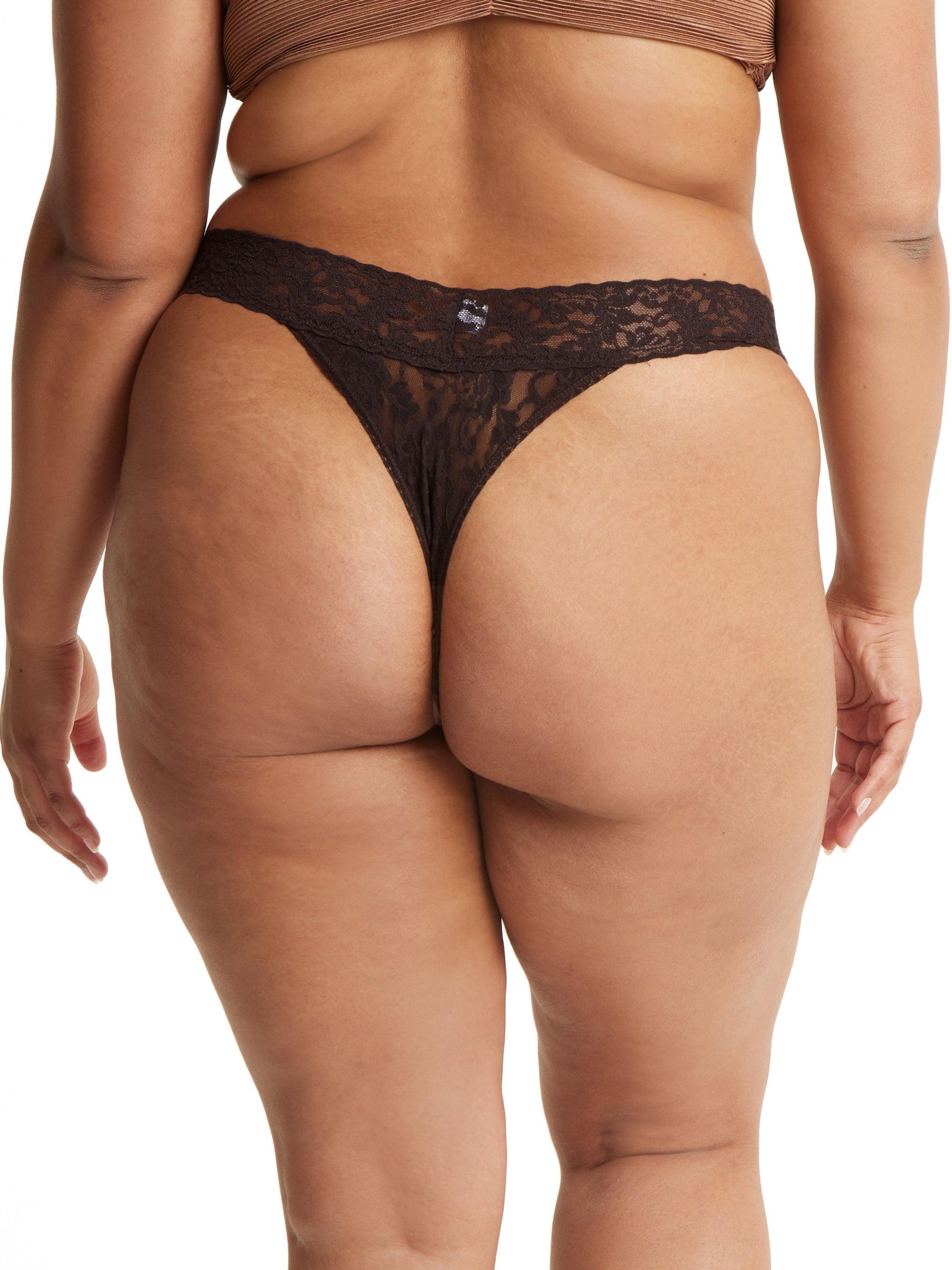 Fits Everybody Lace Dipped Thong  Cocoa - ShopStyle Plus Size Intimates