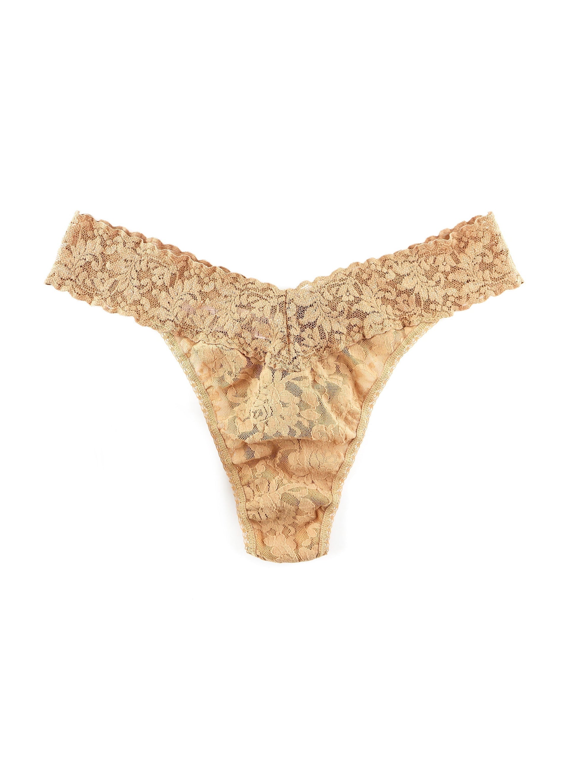 Plus Size Signature Lace Original Rise Thong Honey | Hanky Panky