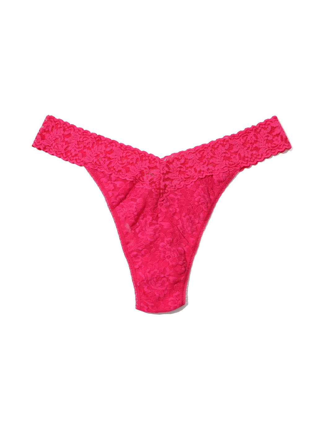 Plus Size Signature Lace Original Rise Thong Morning Glory Pink