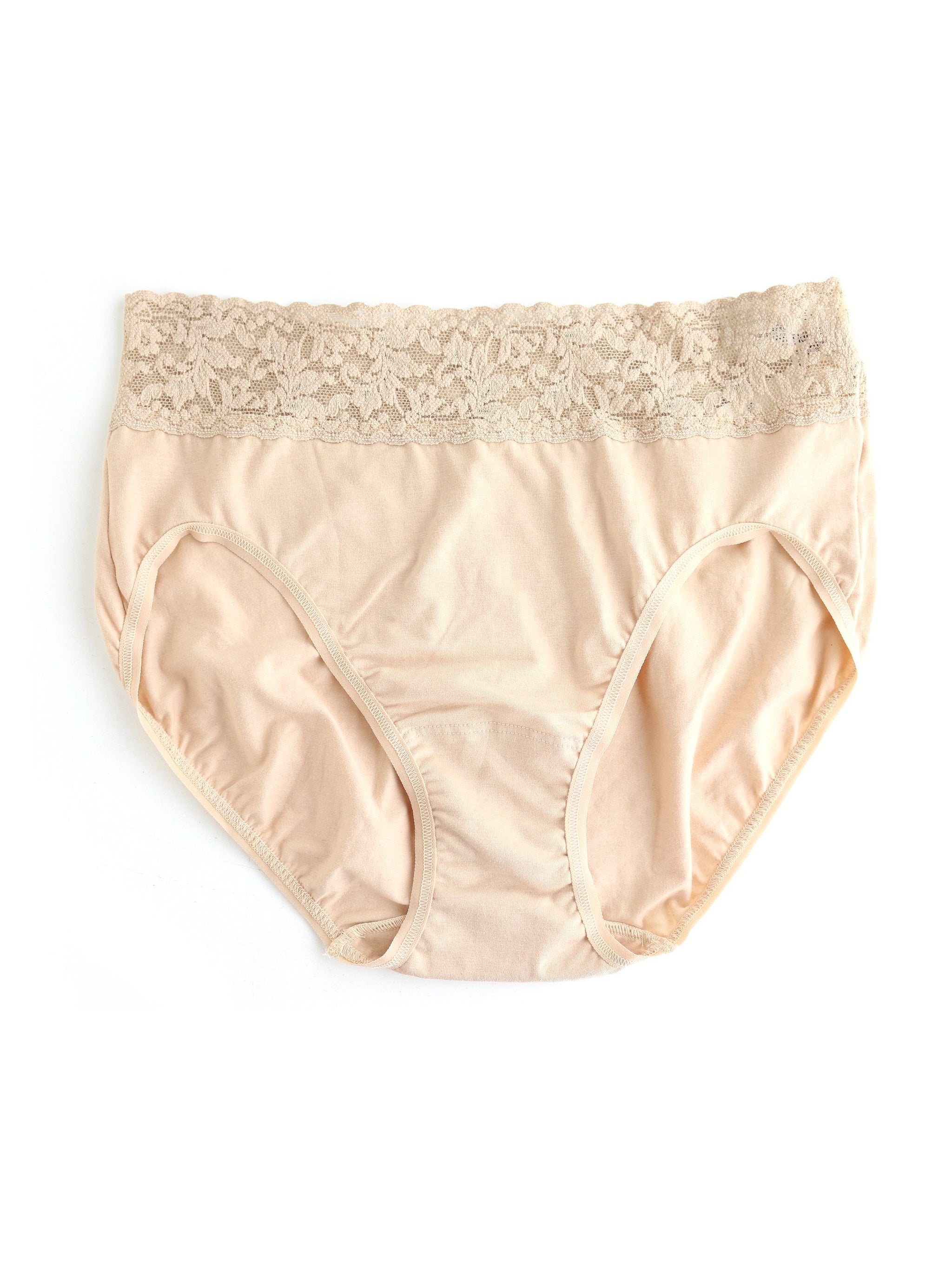 Ready to Ship: Ethel Cotton High Waist Panties- High Leg- Ivory Size S-  Comfy Handmade/Hand Dyed Panties- 100% Cotton Lingerie- Sustainable
