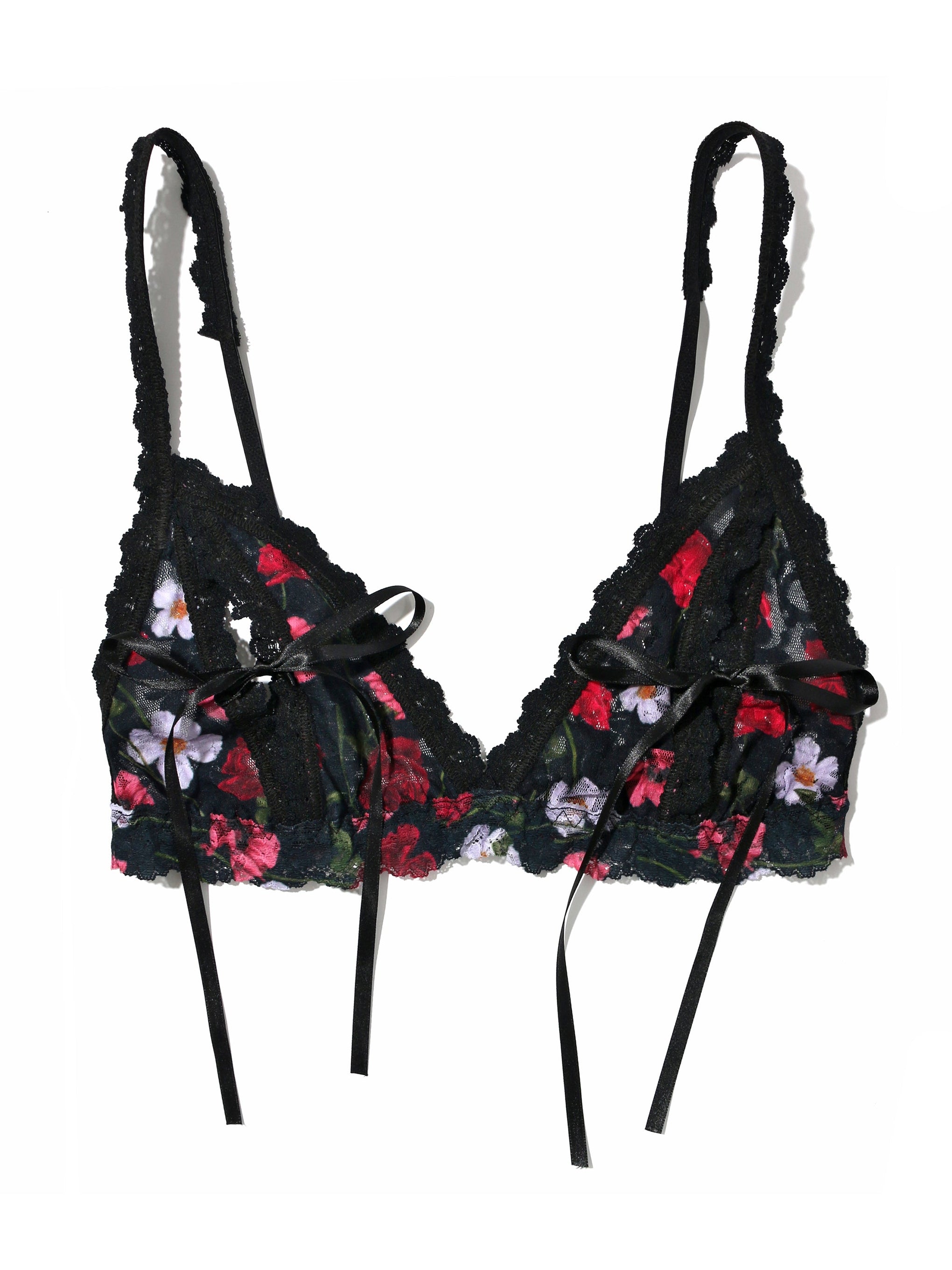 Underwire Adjusts Tie Bralette Floral And With No In Front In Back