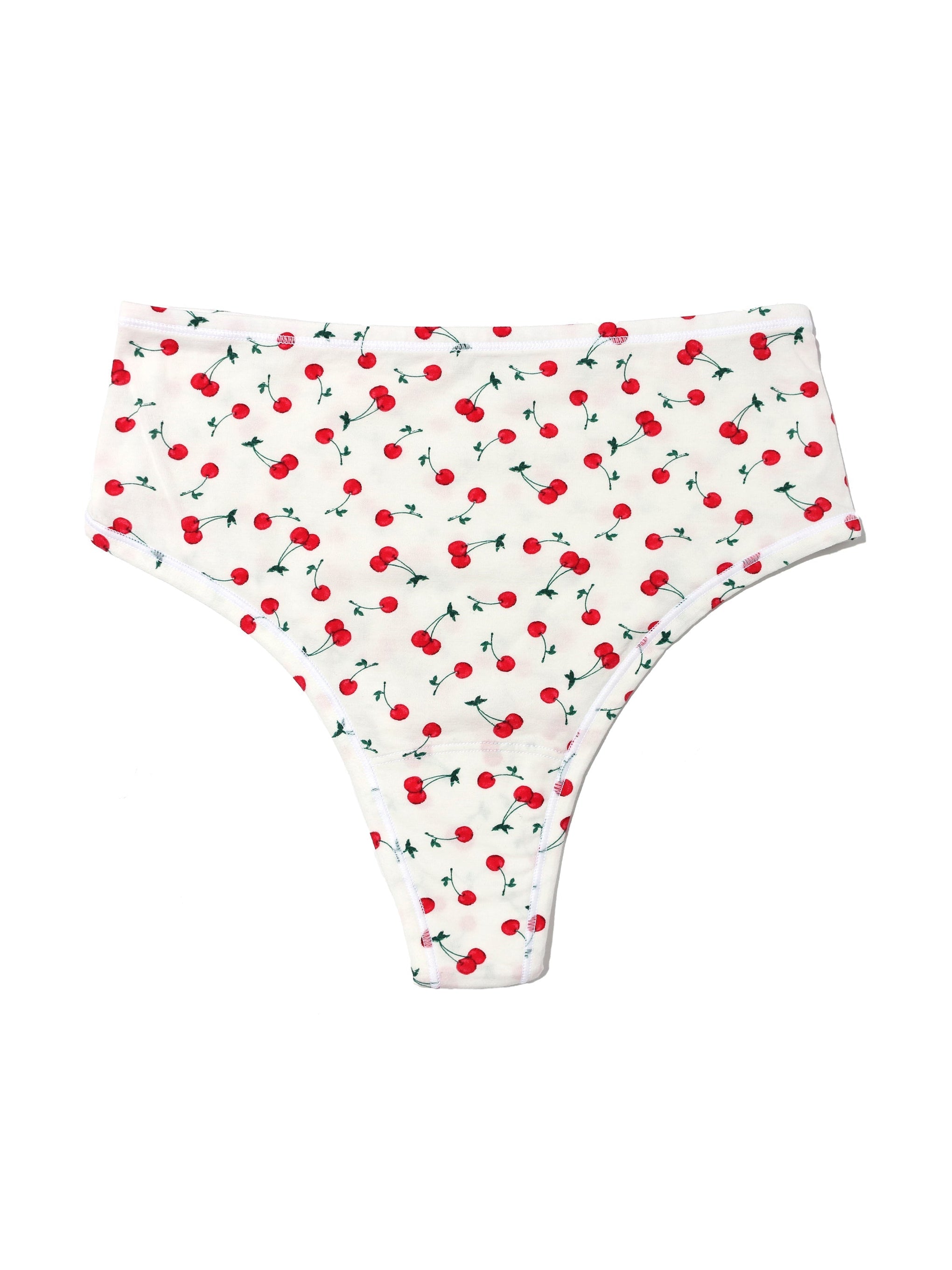 Printed PlayStretch™ High Rise Thong Cherry On Top