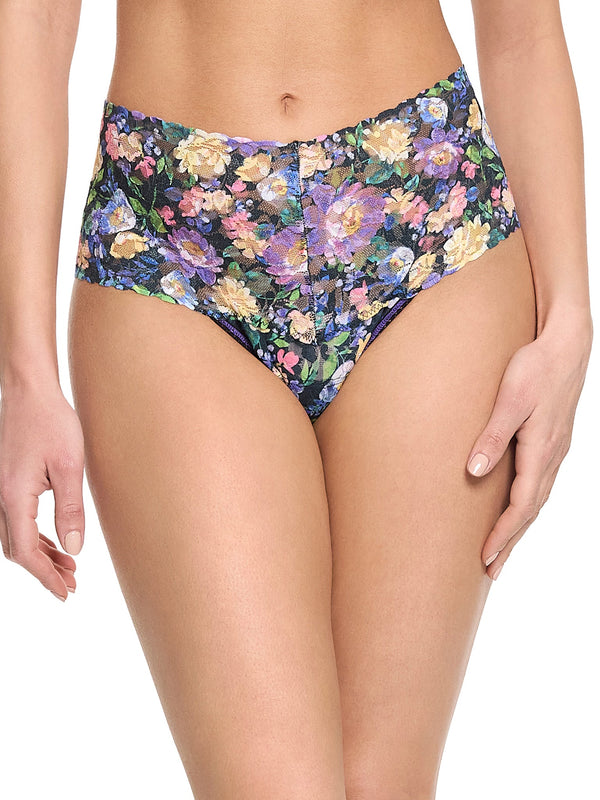 Printed Retro Lace Thong Dream Garden