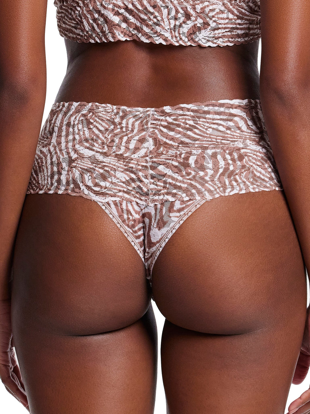 Printed Retro Lace Thong Hide And Seek