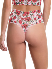 Printed Retro Lace Thong Je' Taime