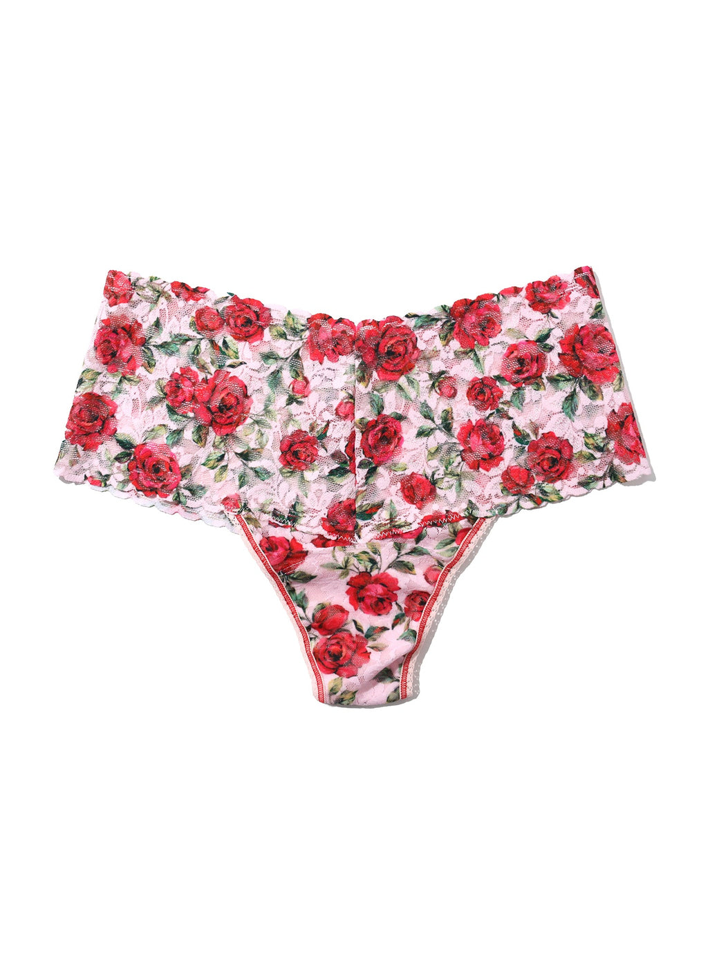 Printed Retro Lace Thong Je' Taime