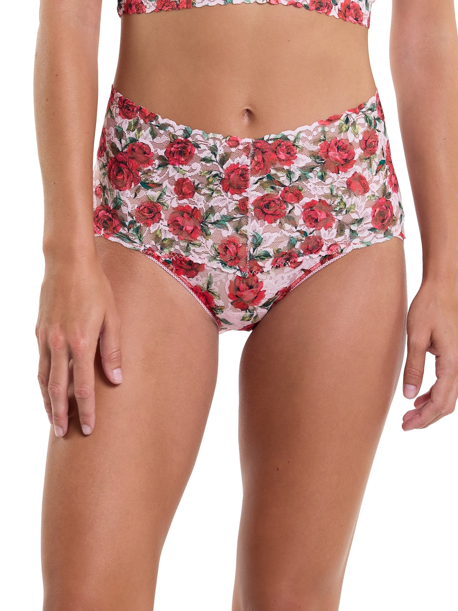 Printed Retro Lace V-Kini Je' Taime