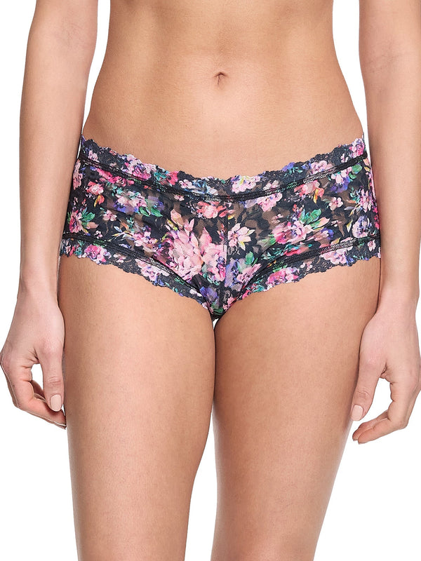 Printed Signature Lace Boyshort Dark Peonies Sale