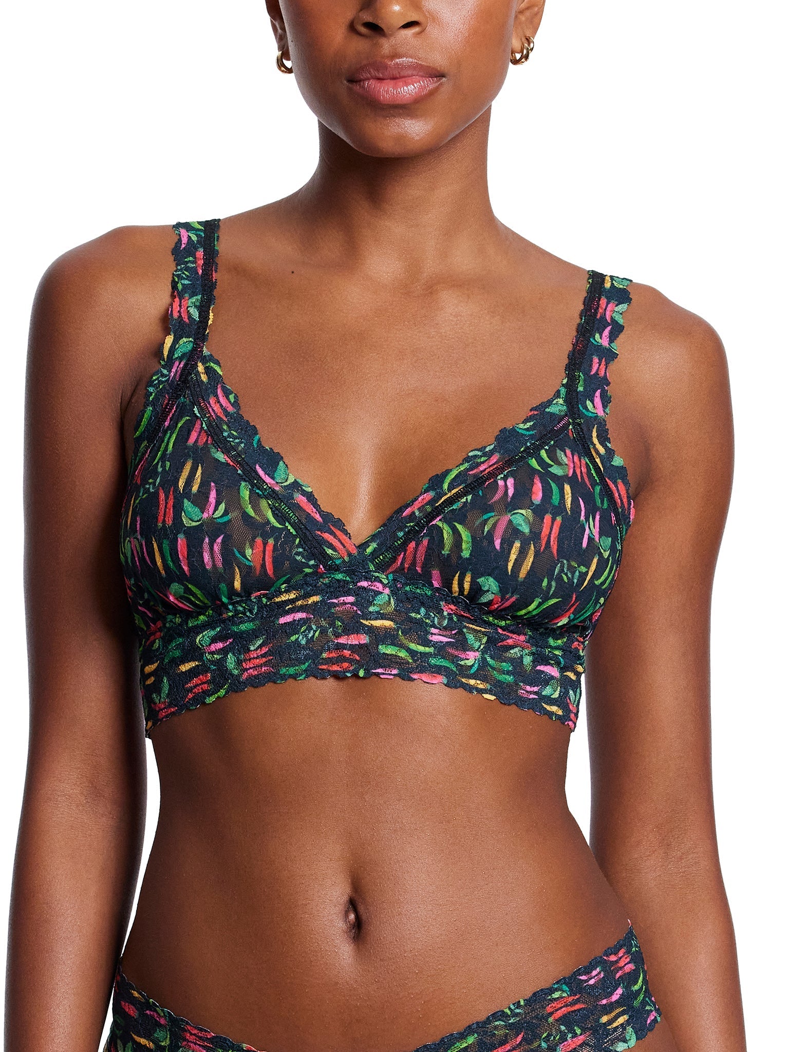 Printed Signature Lace Crossover Bralette Extra Spice Sale