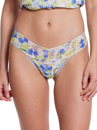 Printed Signature Lace Low Rise Thong Brush Strokes Sale