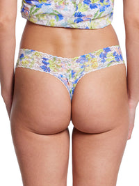 Printed Signature Lace Low Rise Thong Brush Strokes Sale