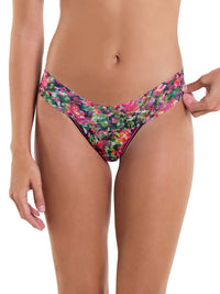 Printed Signature Lace Low Rise Thong Celebration